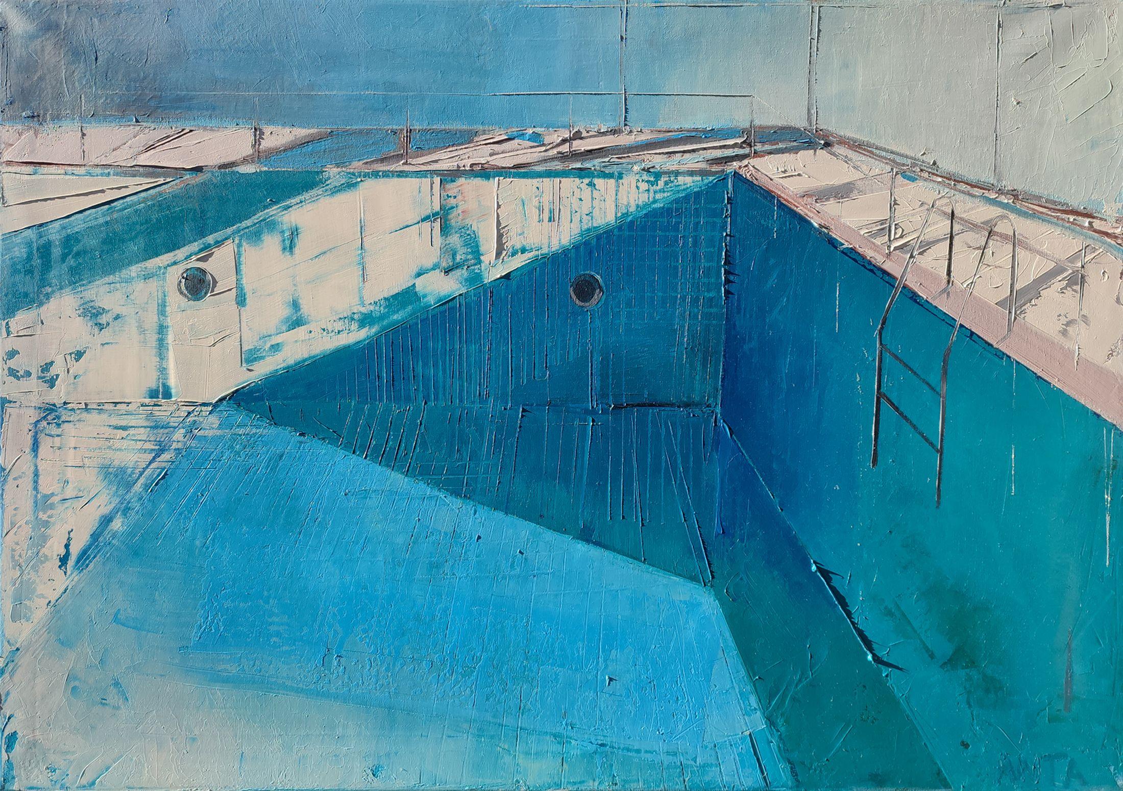 Karina Antonczak Abstract Painting - Pool 14, oil painting, stretched, Painting, Oil on Canvas