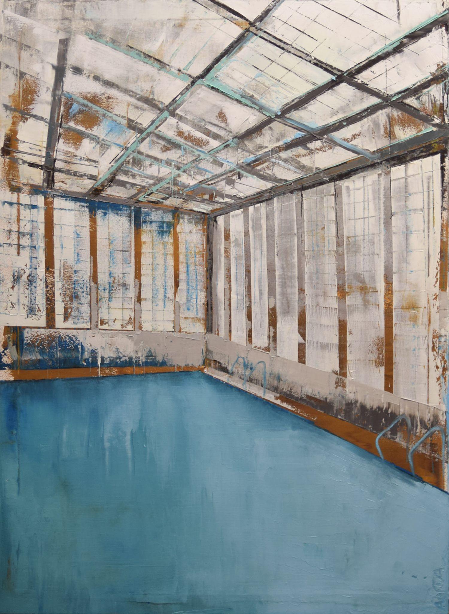 Karina Antonczak Abstract Painting - "Pool 18" oil painting on canvas, Painting, Oil on Canvas