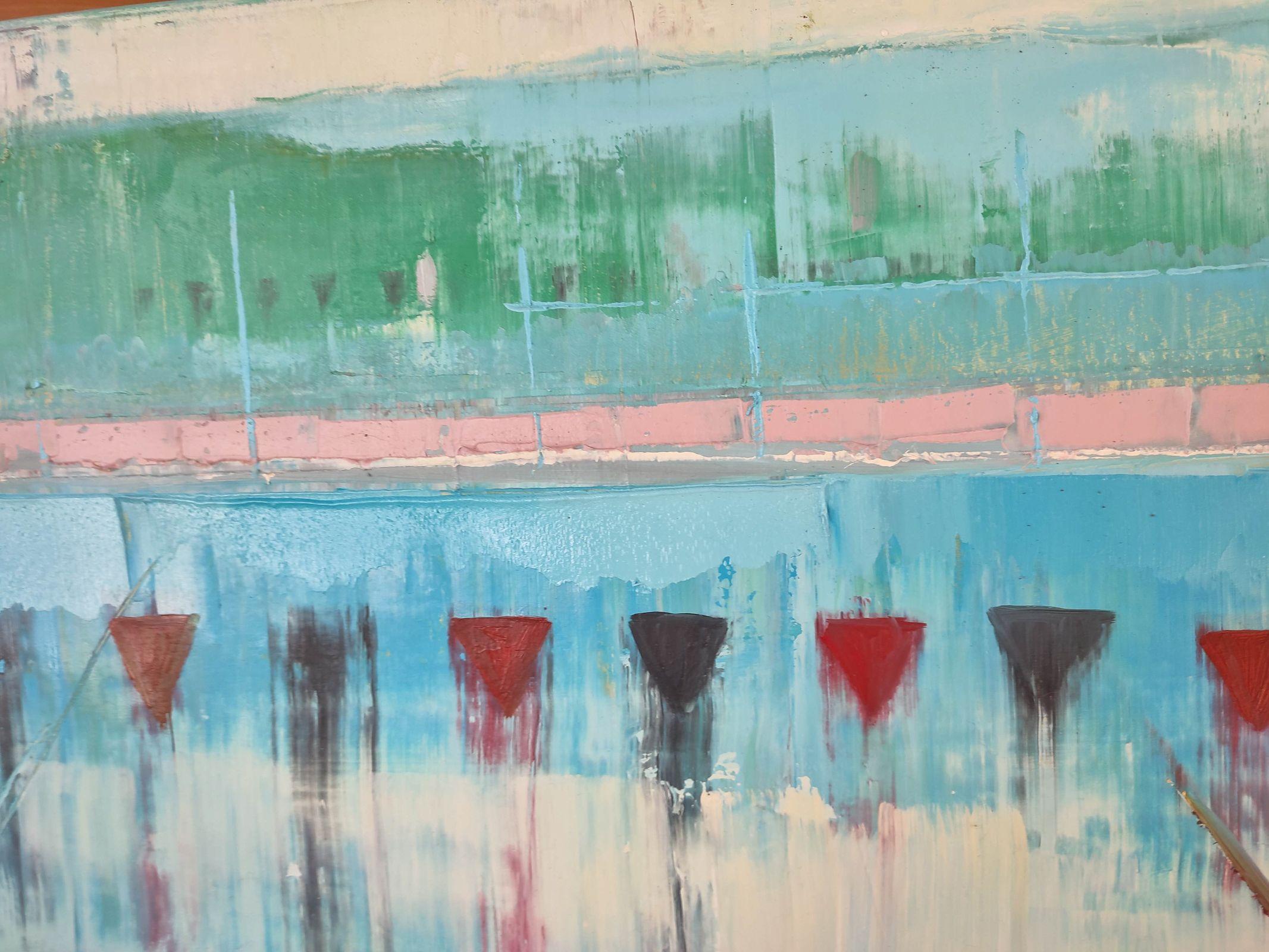 Pool 20, Painting, Oil on Canvas For Sale 2