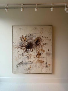 "Adagio in Burnt Umber" Acrylic, Oil Pastels, Pencils Brown Hue Abstract 72"x60"