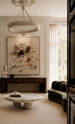 "Adagio en Burnt Umber" Acrílico, Pasteles al Óleo, Lápices Abstracto Tono Marrón 72 "x60"