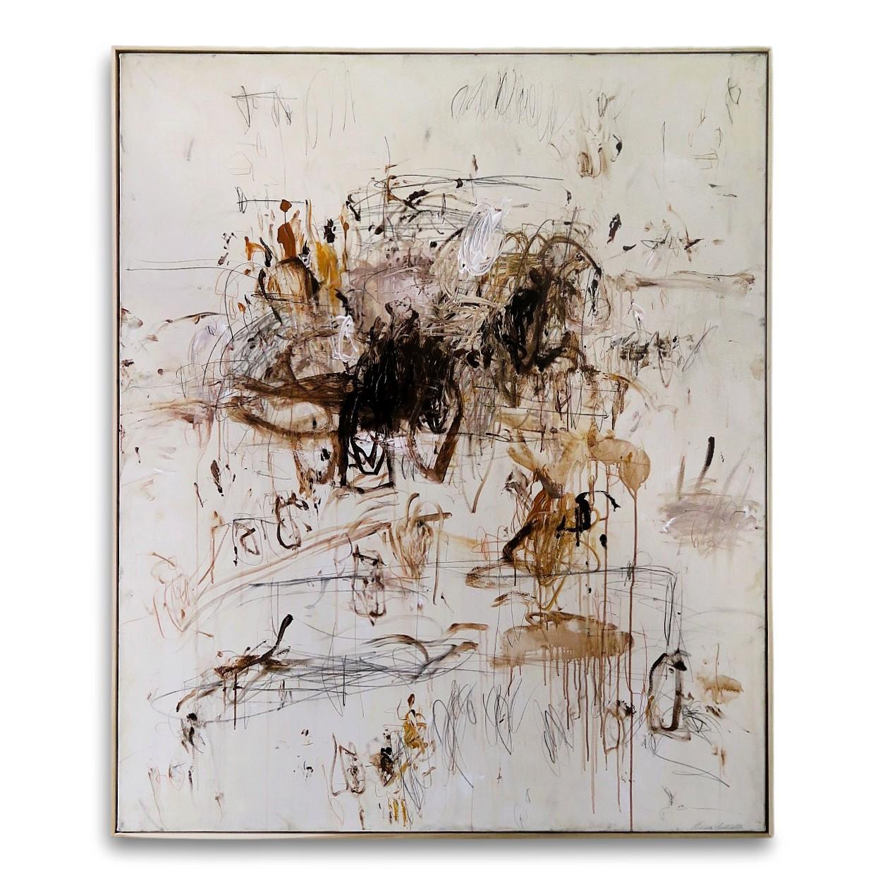 "Adagio in Burnt Umber" Acrylic, Oil Pastels, Pencils Brown Hue Abstract 72"x60"