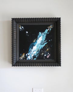 "Petite Bodacious" Small Study in Black, Mint, White and Raw Sienna 2022, 21.5"