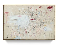 "Divine Innocence" Abstract Acrylic, Oil Pastels and Pencil Painting, 48"x72"