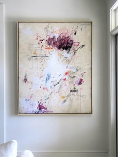 "Child's Play" Large Abstract Acrylic, Oil Pastels and Pencil Painting 60x48