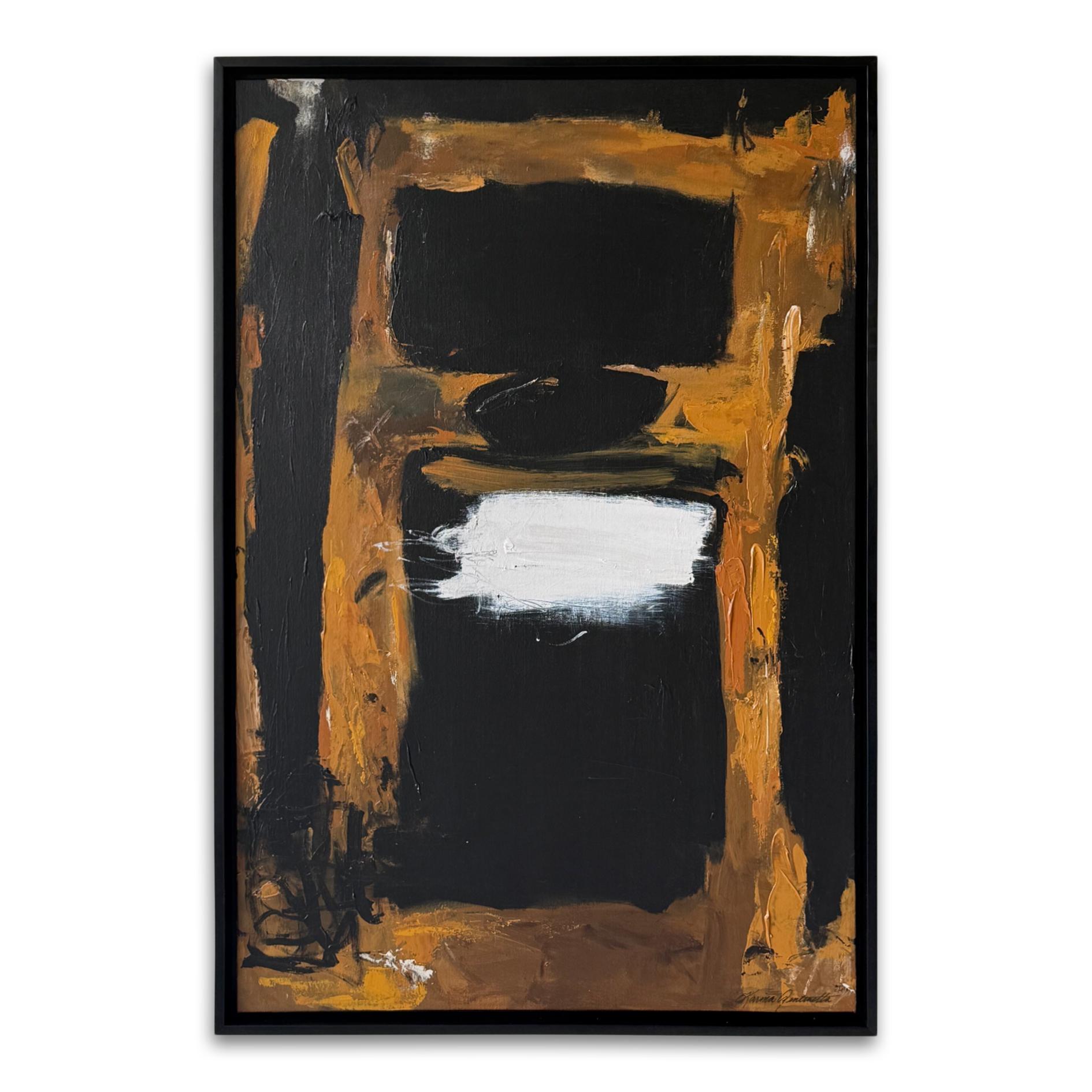 "Earth Tone" Acryl in Raw Siena und Brauntönen Abstrakte Malerei 42" x 28"