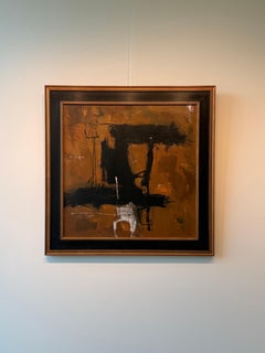 "Earthen Series No. IV" Acrylics in Brown Tones Abstract 27.5" x 27.5"
