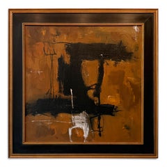"Earthen Series No. IV" Acrylics in Brown Tones Abstract 27.5" x 27.5"