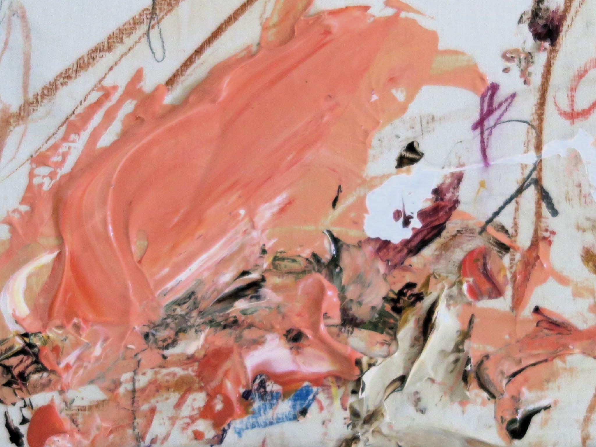 « Midsummer's Dream », acrylique, pastels d'huile, crayons abstraits dans des teintes prunes 20