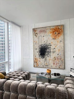 "New Heights" Oversized Vertical Abstract Painting in Earth Tones, 96" x 72"