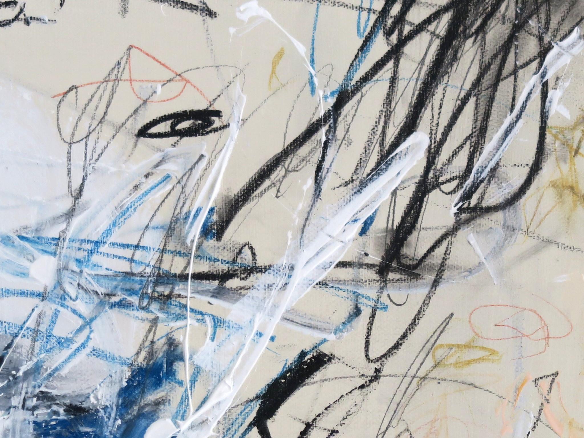 „NYFW 2022“ Abstraktes Gemälde, Acryl, Ölpastell, Bleistift, 24 Zoll x 36 Zoll im Angebot 7