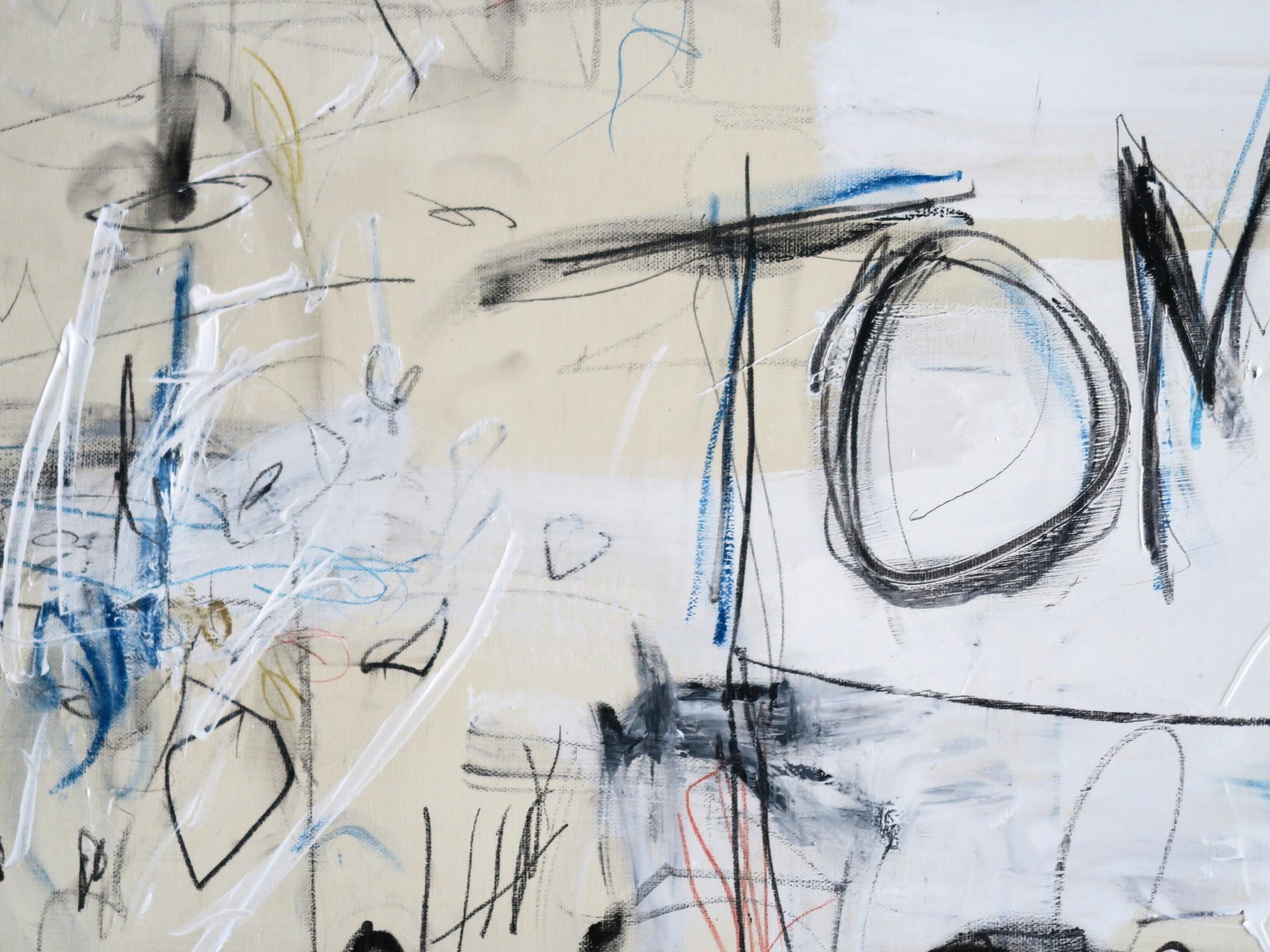 „NYFW 2022“ Abstraktes Gemälde, Acryl, Ölpastell, Bleistift, 24 Zoll x 36 Zoll im Angebot 4