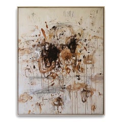 "Petite Adagio in Burnt Umber" Acryl, Ölpastellkreide, Bleistifte in Braun 60 "x48"