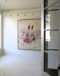 "Rapsodia in rosso" Acrilico su grande scala, pastelli a olio, matite Astratto 72 "x60"