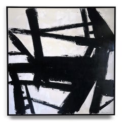 "Skyline II" Black and White Painting by Karina Gentinetta, 2019, 5 ft x 5 ft