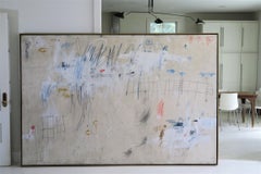 "Writing on the Wall" Oversize Abstract Acrylic, Oil Pastels and Pencil Painting