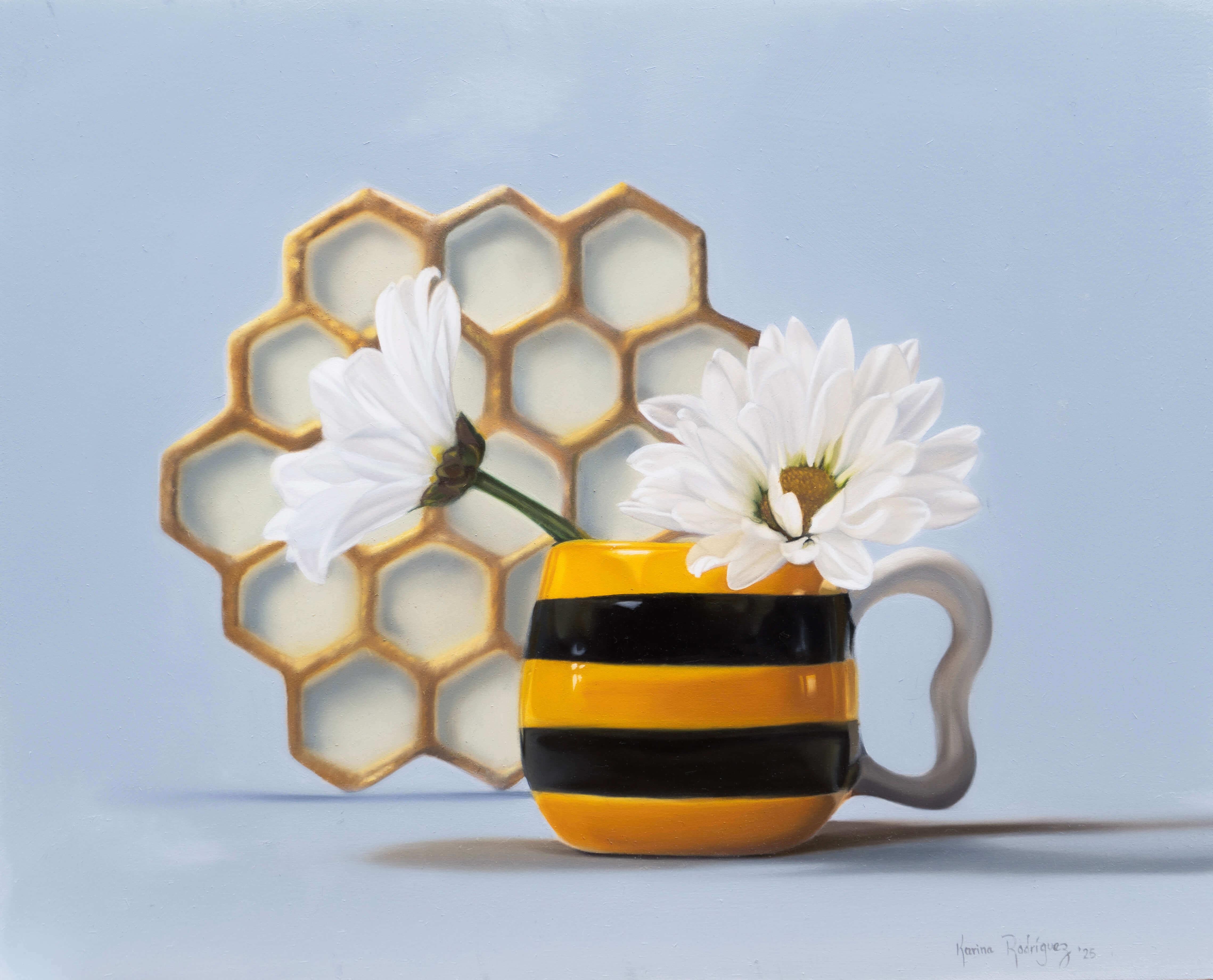"Blooming Days" - Contemporary Still Life Oil Painting on Aluminum Panel