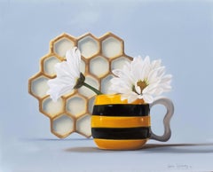 "Blooming Days" - Contemporary Still Life Oil Painting on Aluminum Panel