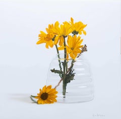 "Blooming Days II" - Contemporary Still Life Oil Painting on Wood Panel