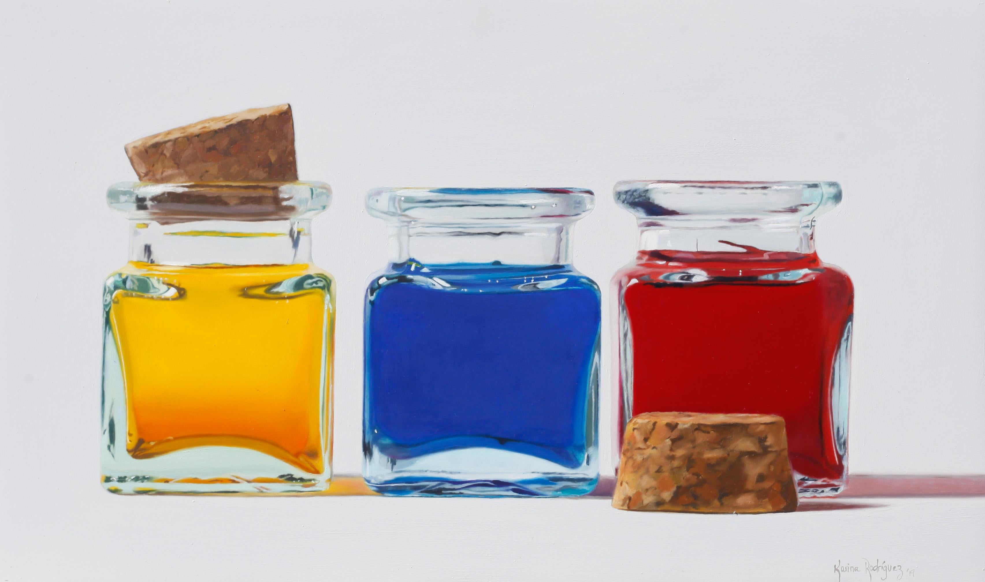 "Primaries" by Karina Rodríguez, Contemporary Still Life Oil Painting