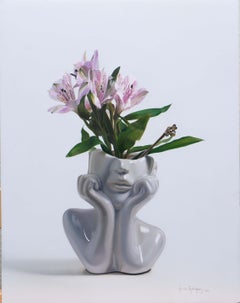 "The Bee and Mother Nature" - Painting, Still Life with Flowers