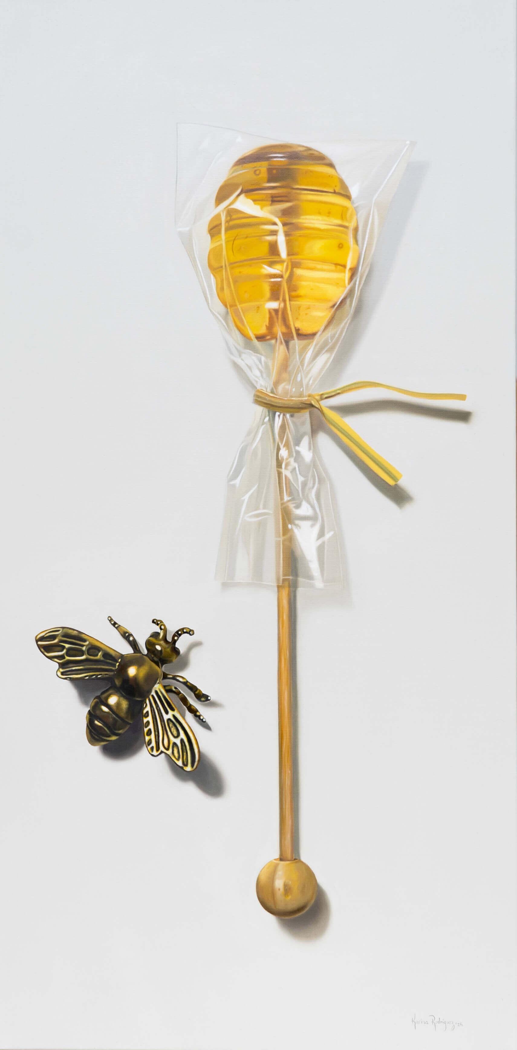 "The Sweet Taste of Honey" - Contemporary Still Life Oil Painting on Linen