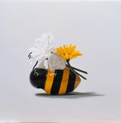 "The Tireless Bee" - Contemporary Still Life Oil Painting on Wood Panel
