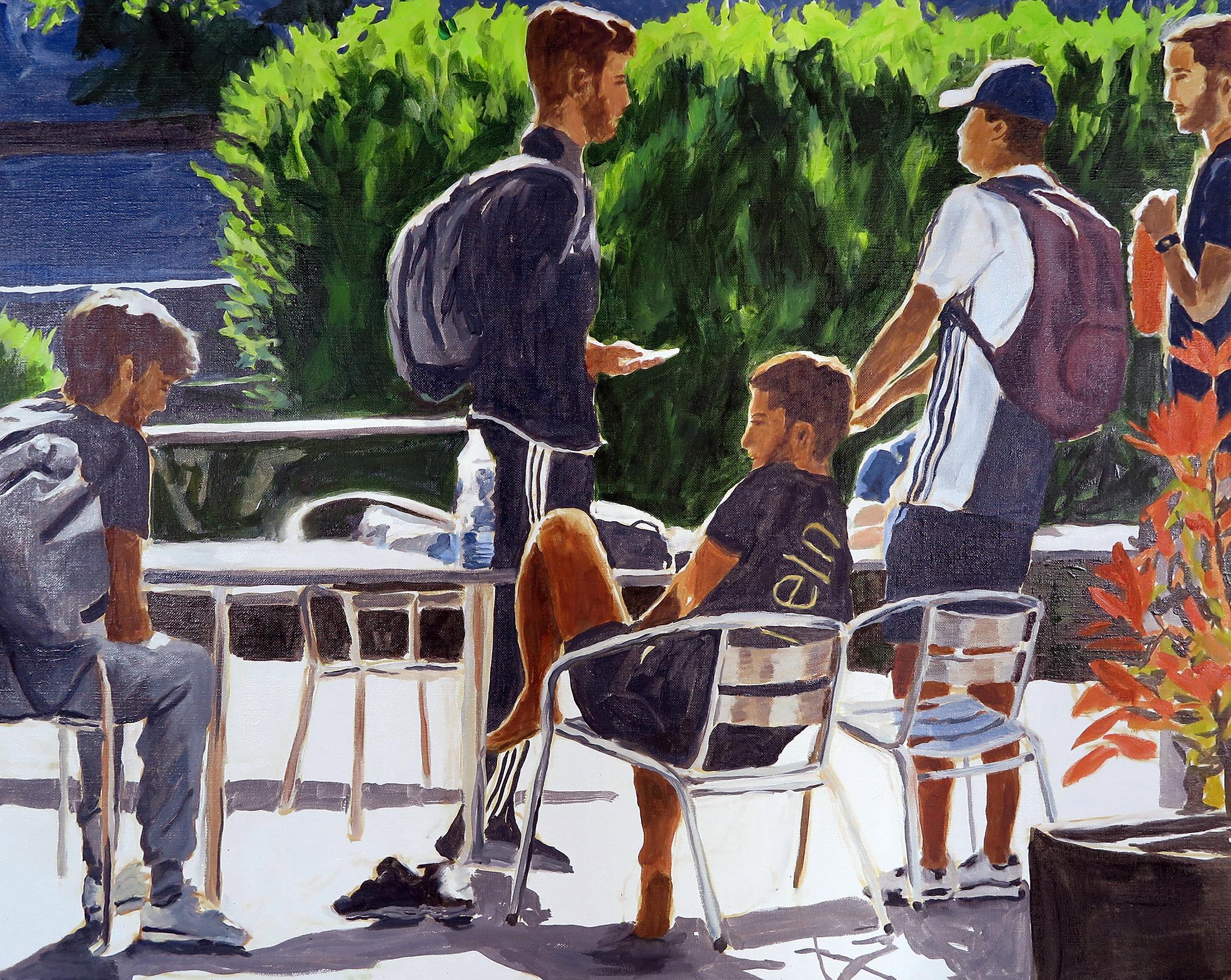 Óleo sobre lienzo

Karine Bartoli nació en 1971 en Ajaccio. Se matriculó en la Escuela Nacional Superior de Bellas Artes de Marsella, donde se licenció en 1997. Desde entonces se dedica a la práctica de la pintura. Su obra es figurativa, un campo
