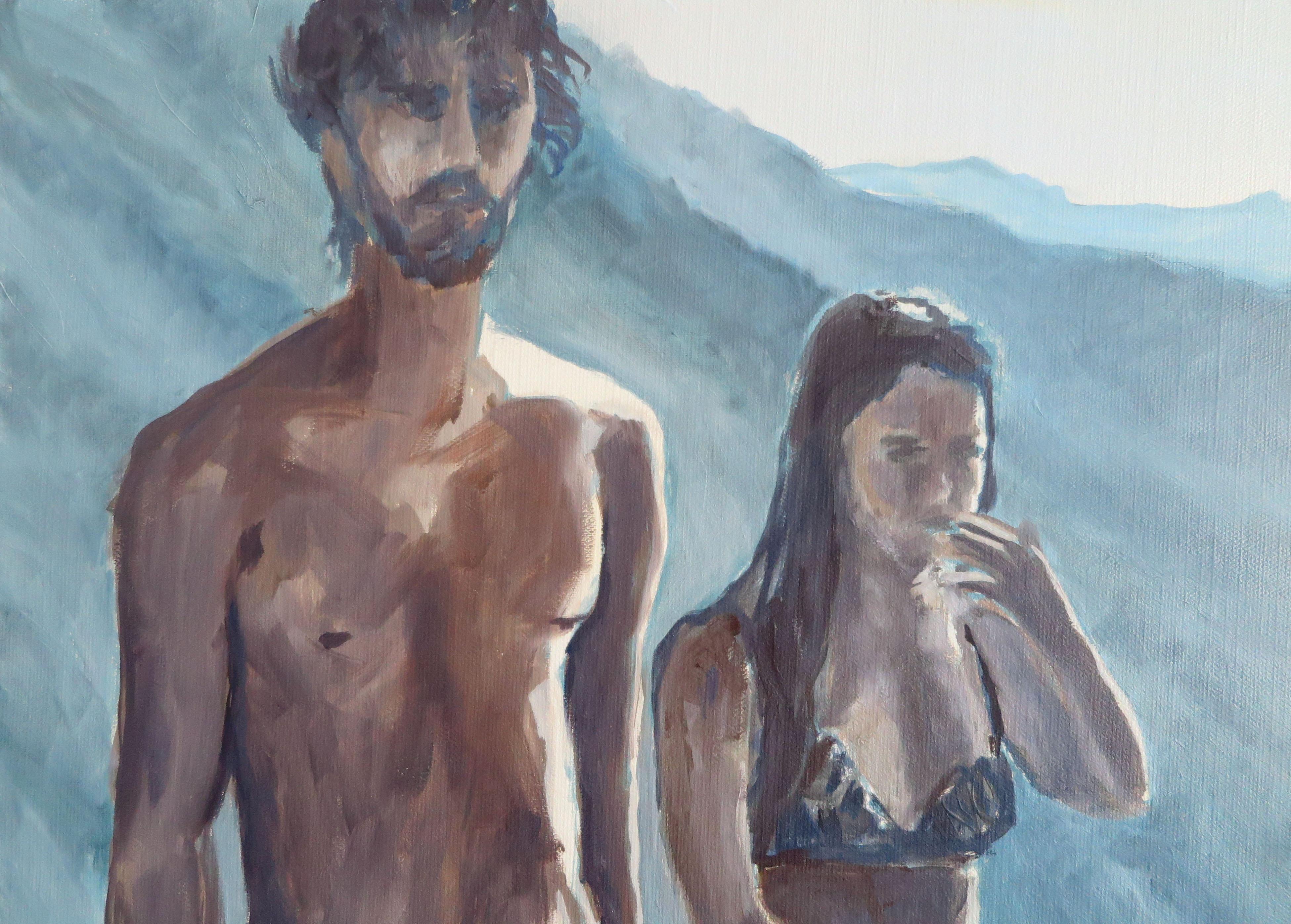 Art contemporain français de Karine Bartoli - Porto Bleu en vente 1