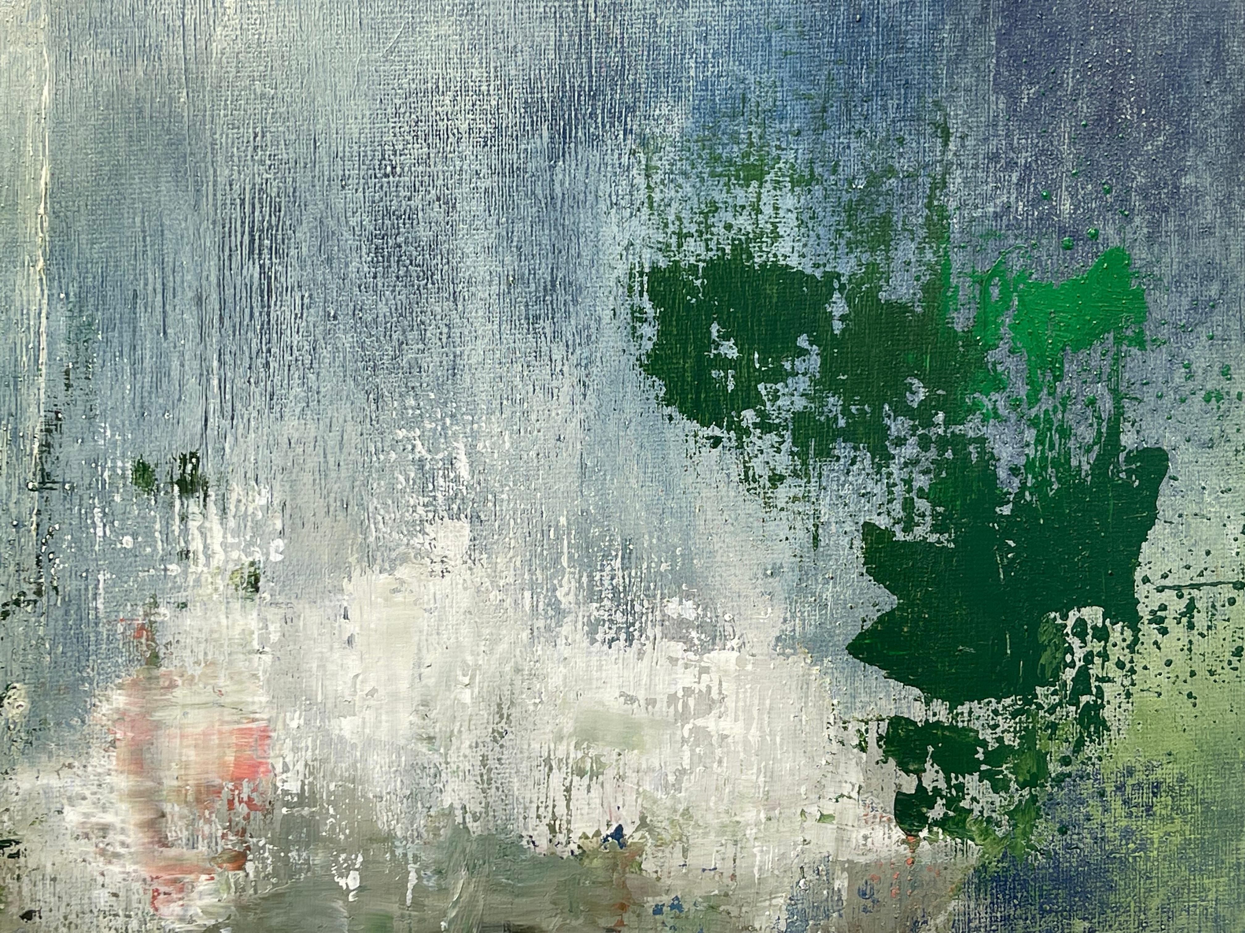 FORET II - Gray Abstract Painting by Karine Lahannier