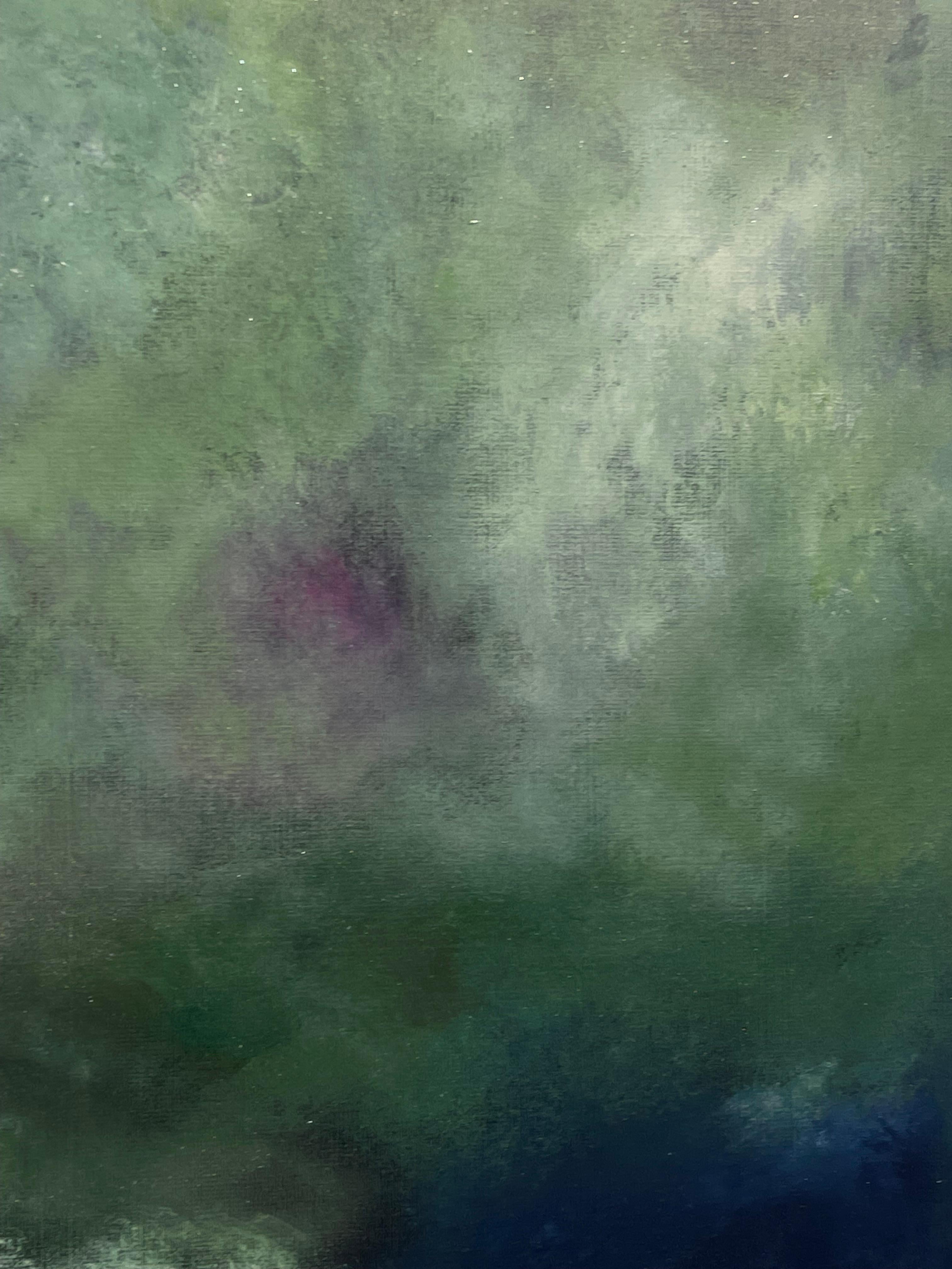 FORÊT III - Abstract Painting Gris de Karine Lahannier