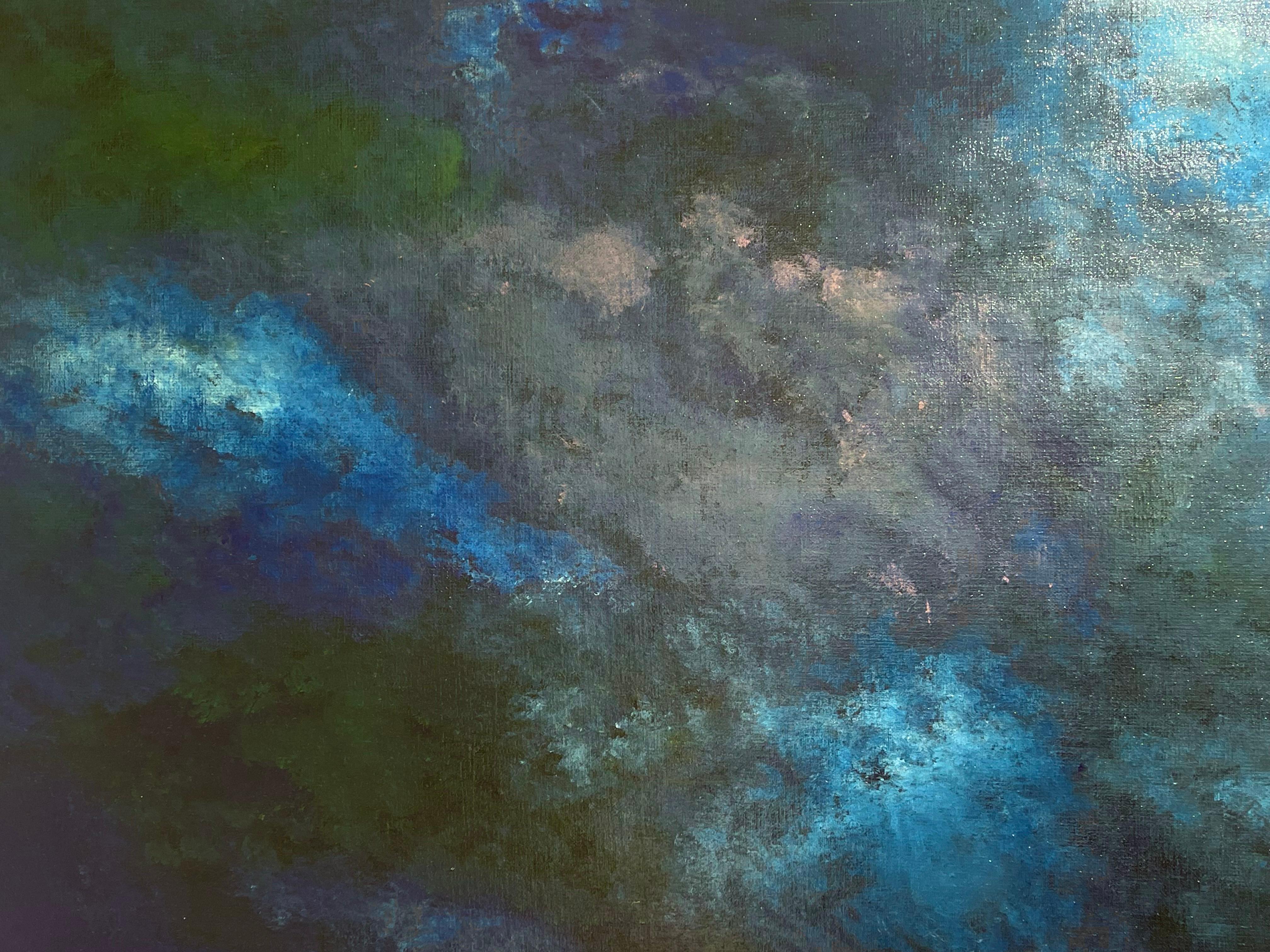 MEDITATION I (Blau), Abstract Painting, von Karine Lahannier