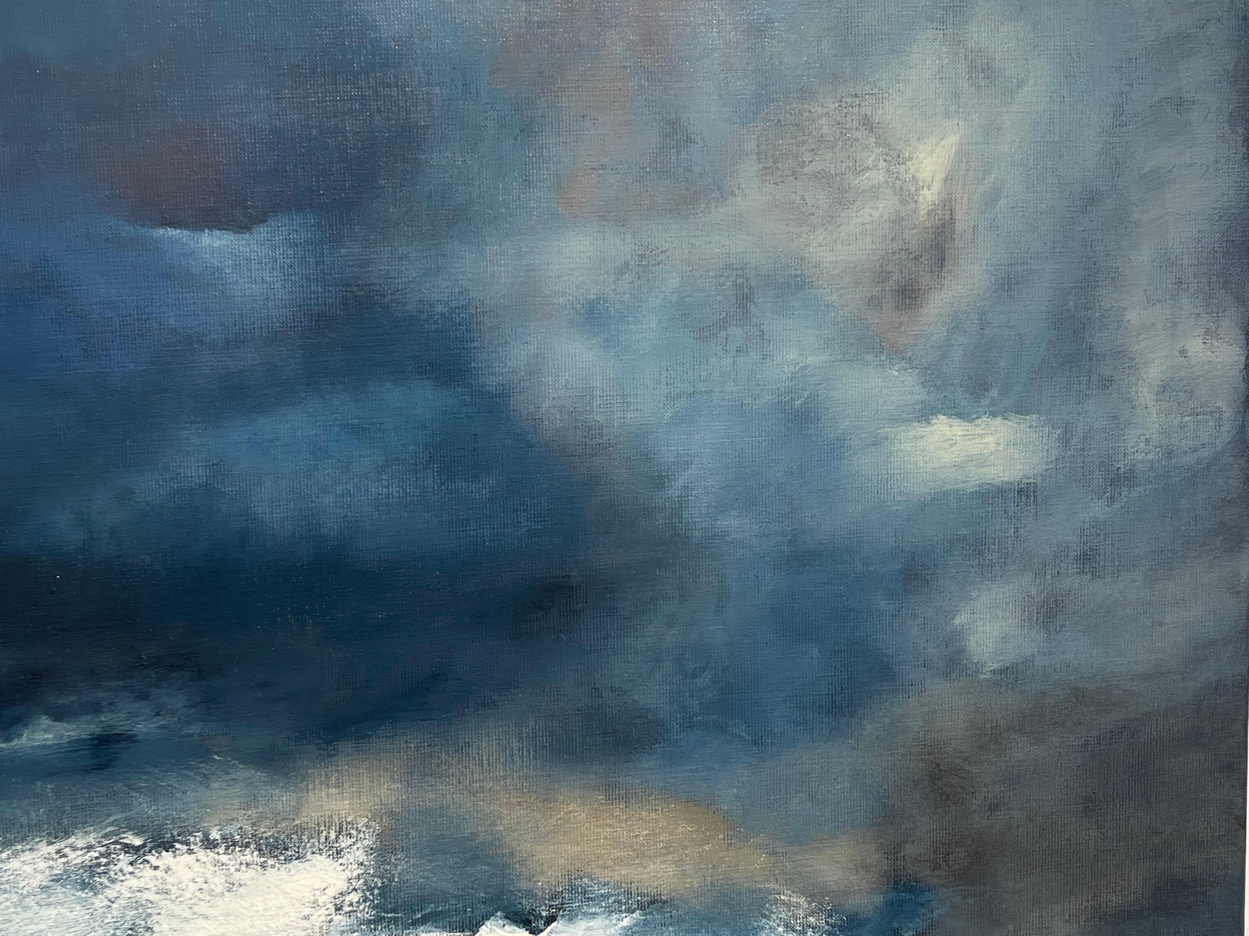 TERRE (Blau), Abstract Painting, von Karine Lahannier