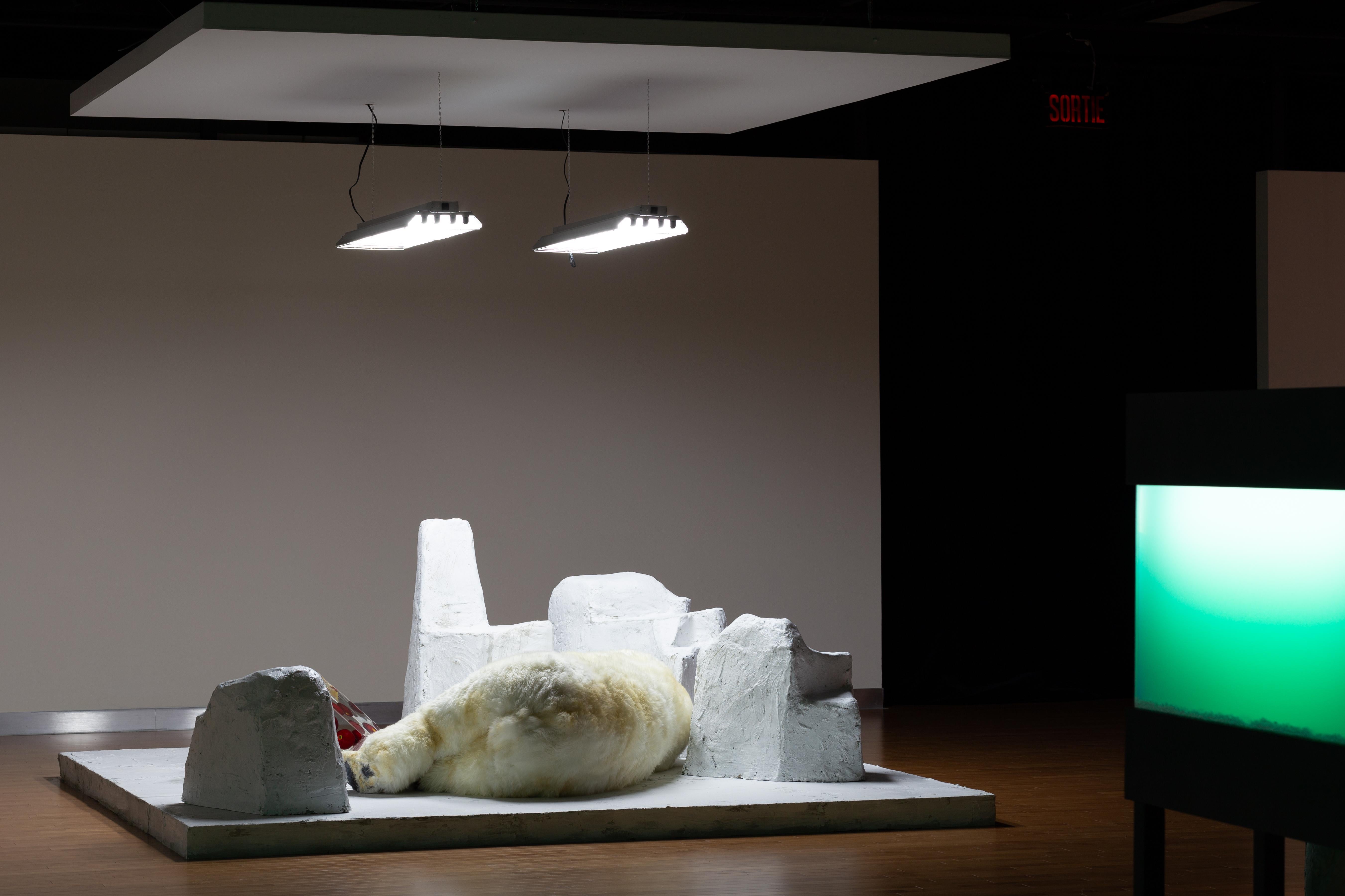 Espaces sans espèces III (Polar Bear) - Sculpture by Karine Payette