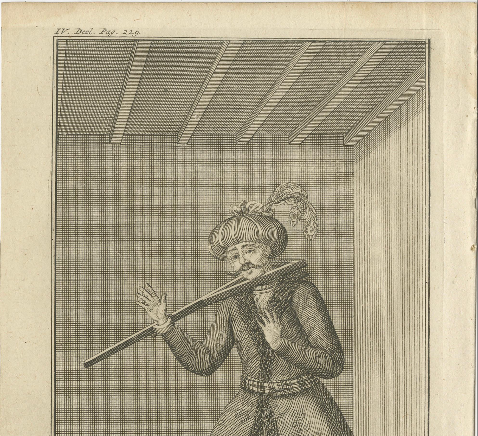 Karkan - Kupferstich des osmanischen Strafkragens aus dem 18. Jahrhundert, ca. 1730 (Niederländisch) im Angebot