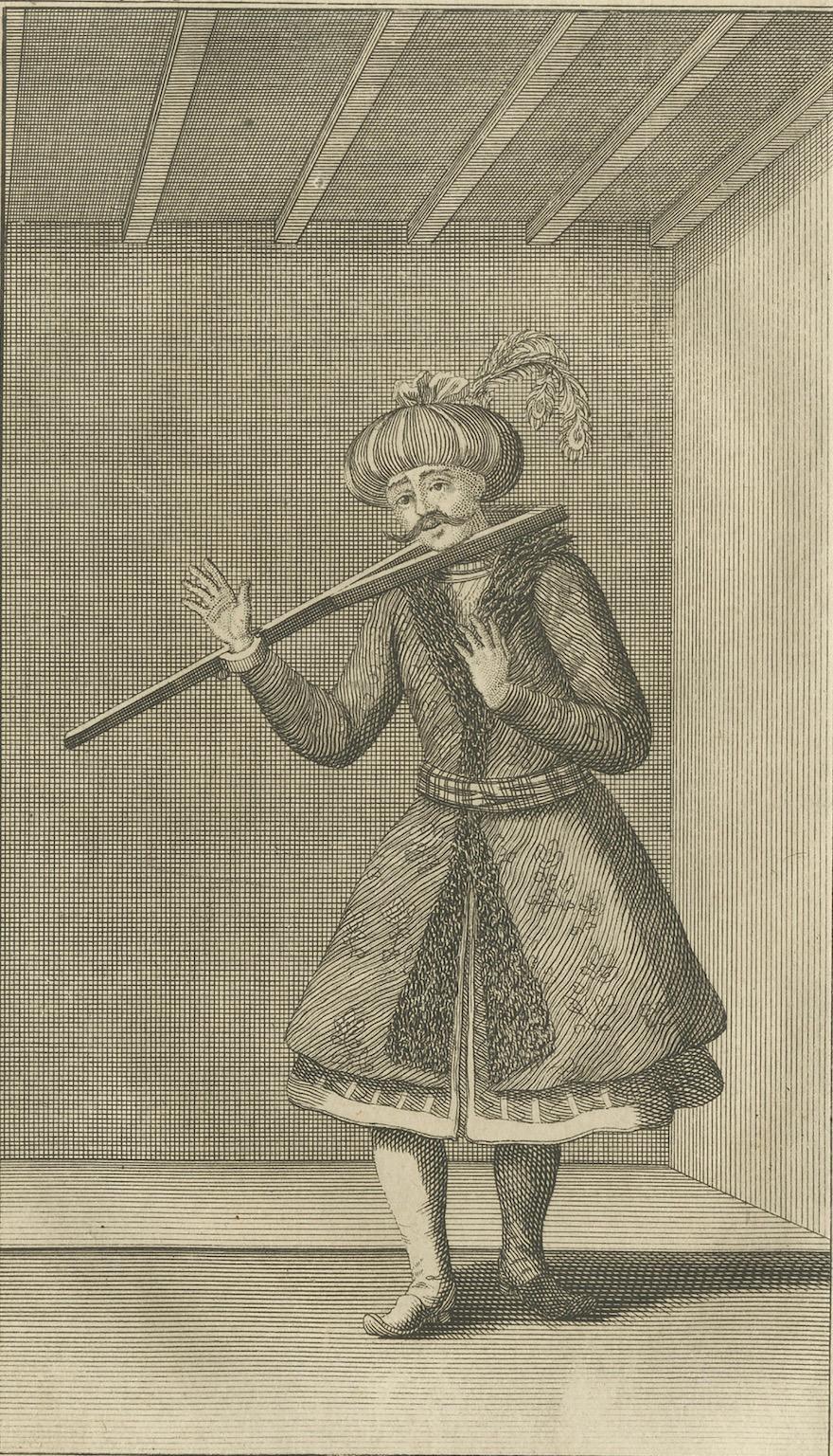 Karkan - Kupferstich des osmanischen Strafkragens aus dem 18. Jahrhundert, ca. 1730 (Mitte des 18. Jahrhunderts) im Angebot