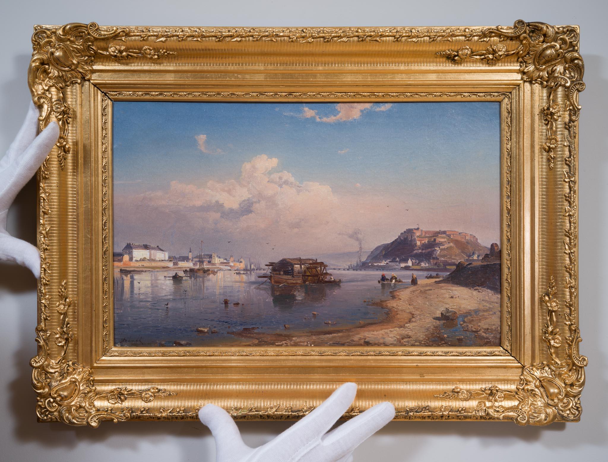 Raro Paesaggio romantico del Reno di Karl Adloff (1855) - Ora disponibile in vendita 1