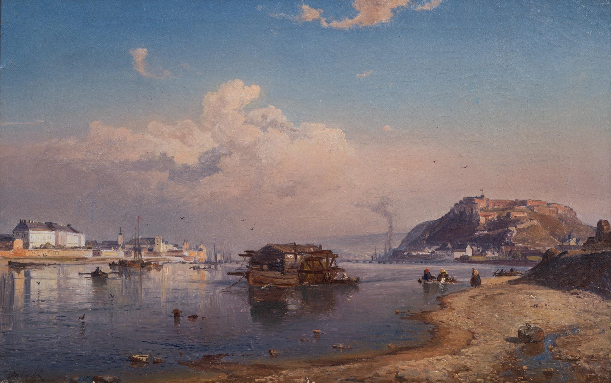 Raro Paesaggio romantico del Reno di Karl Adloff (1855) - Ora disponibile in vendita 2