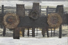 Karl Age Ruget Brutalist Abstract Mixed Media Painting 1960