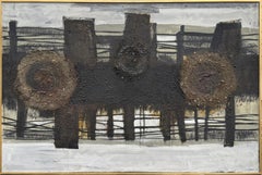 Karl Age Ruget Brutalist Abstract Mixed Media Painting 1960