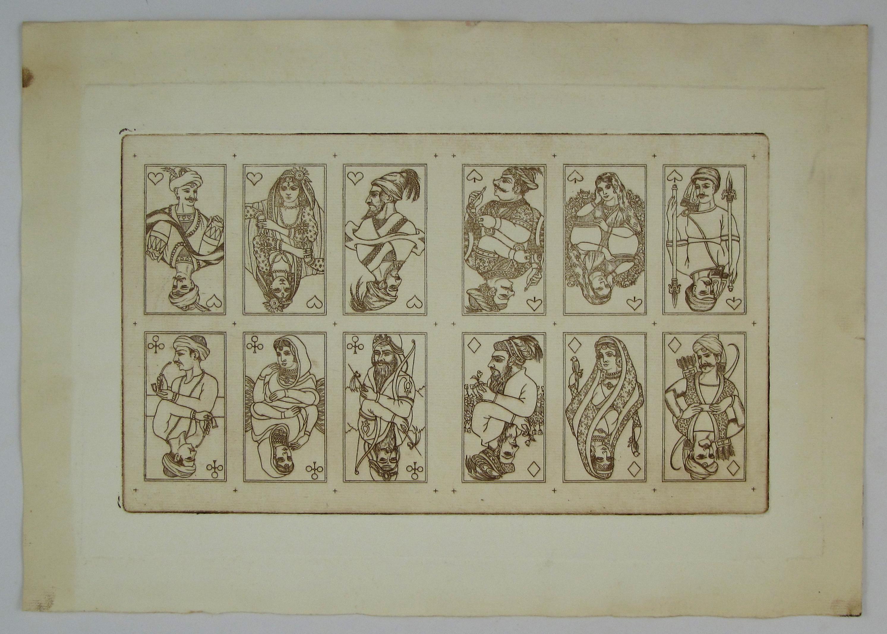 Ganesh No. 35, 1992 by Karl Gerich of Bath - Playing Card Print Sheet - Brown Figurative Print by Karl Alexander Gerich