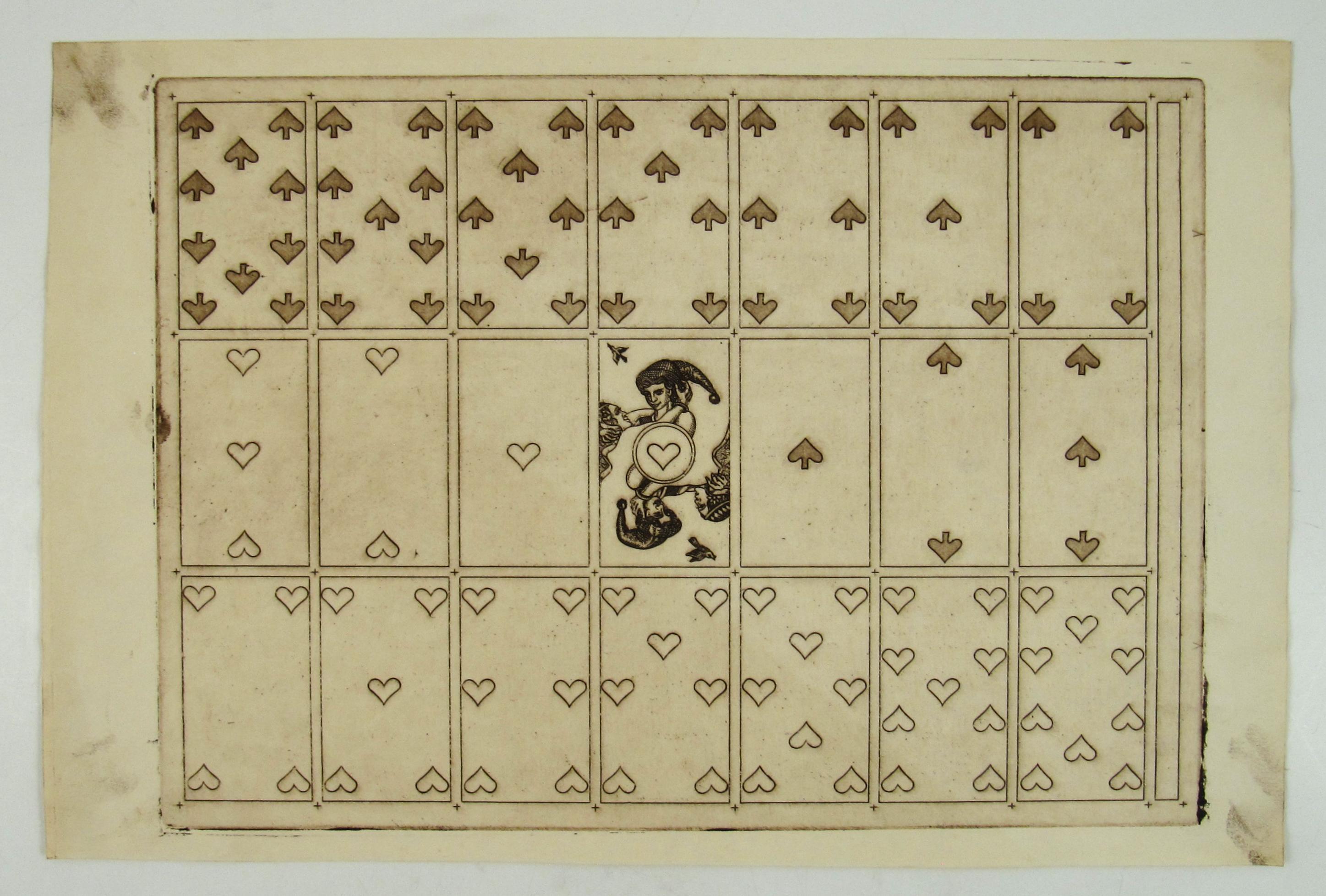 Merry Andrew No. 30, 1989 by Karl Gerich of Bath - Two Playing Card Print Sheets - Brown Figurative Print by Karl Alexander Gerich