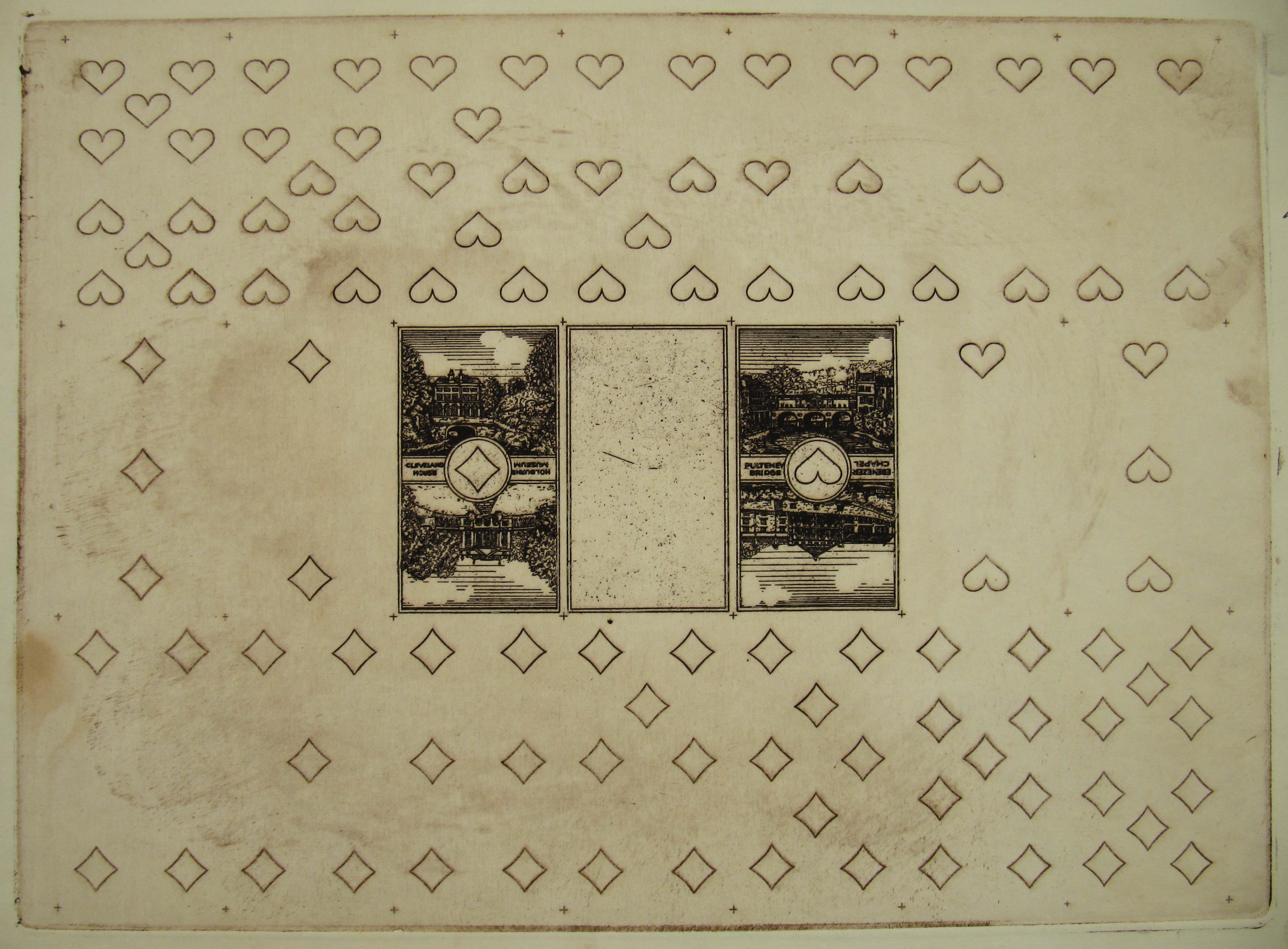 Views of Bath No. 33, 1990, by Karl Gerich of Bath - Playing Card Proof Print - Art by Karl Alexander Gerich