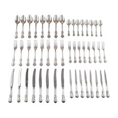 Karl Almgren, Sweden, Complete Dinner Service for Eight People in Silver 830