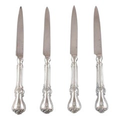 Vintage Karl Almgren, Sweden, Four Fruit Knives in Silver 830 and Stainless Steel