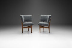 Karl Andersson & Söner Triangular Stained Pine Chairs, Sweden ca 1950s