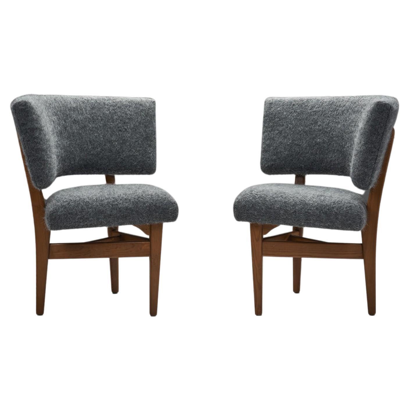 Karl Andersson 
Söner Triangular Stained Pine Chairs, Sweden ca 1950s