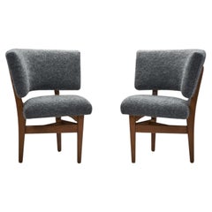 Karl Andersson & Söner Triangular Stained Pine Chairs, Sweden ca 1950s