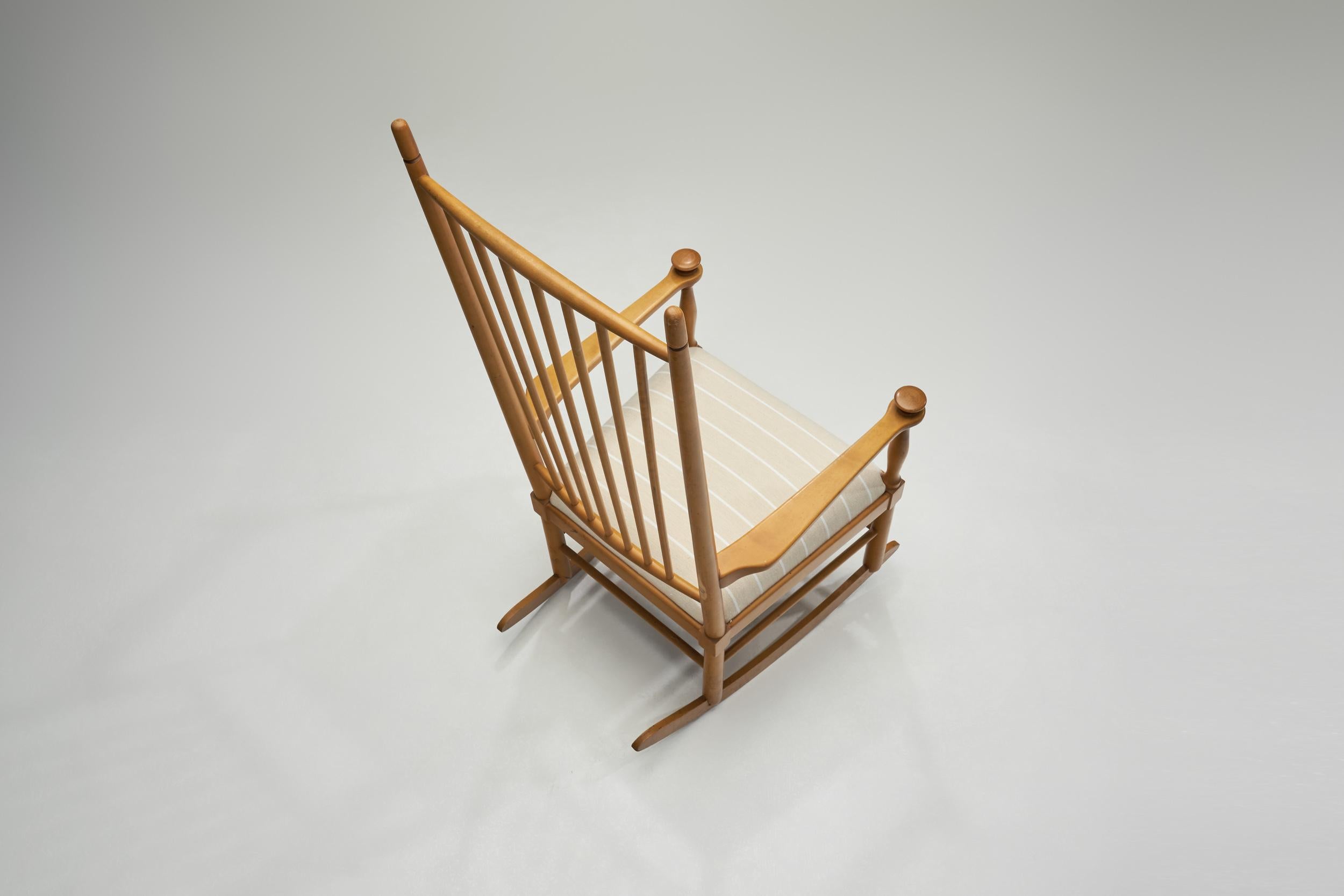 Fabric Karl-Axel Adolfsson “Isabella” Rocking Chair for Gemla, Sweden 20th Century For Sale