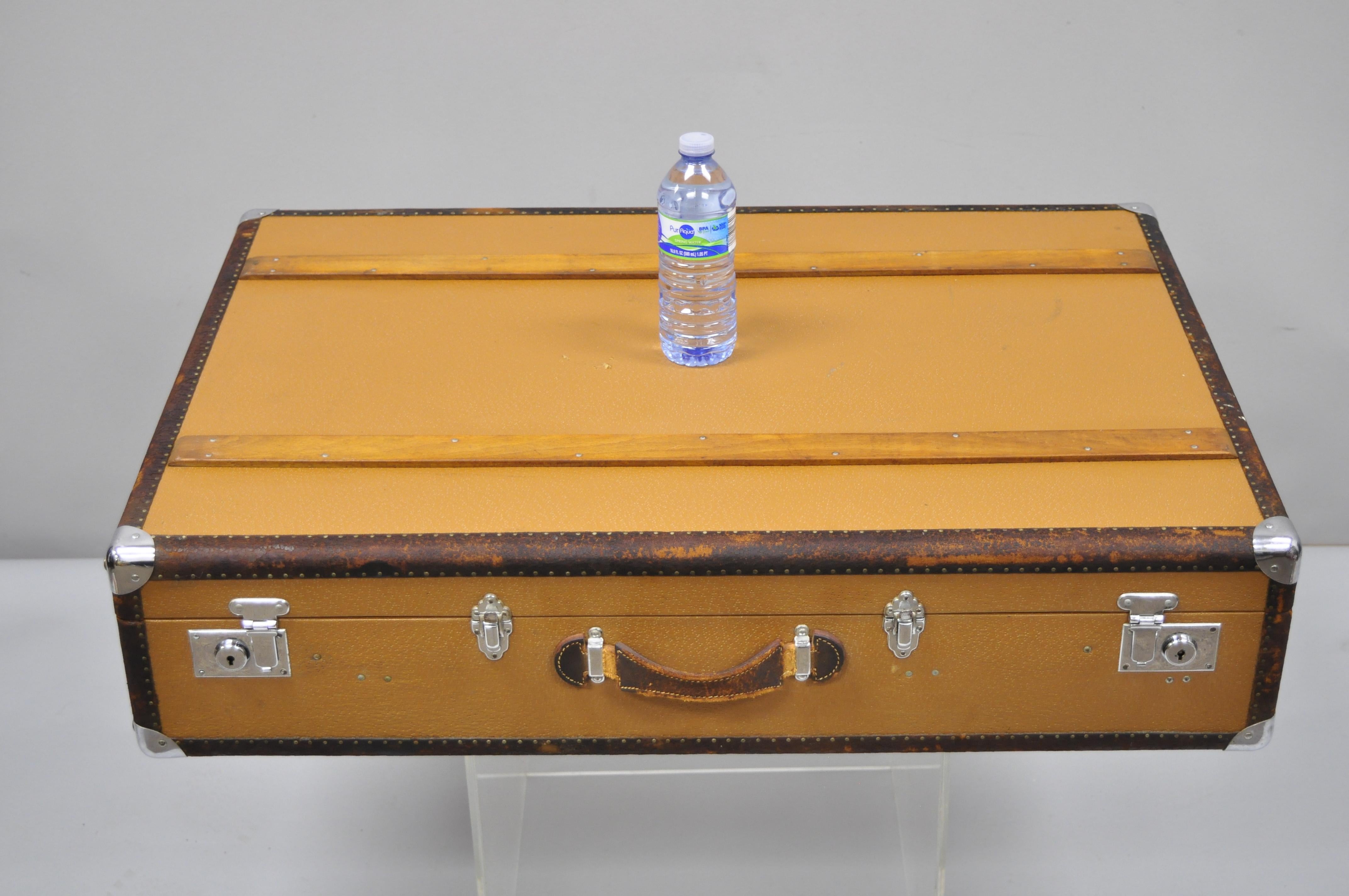 Karl Baisch Mercedes Benz Grande valise rigide Valise en bois & Garniture en cuir Malle 3